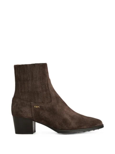 Tod's logo-plaque suede ankle boots