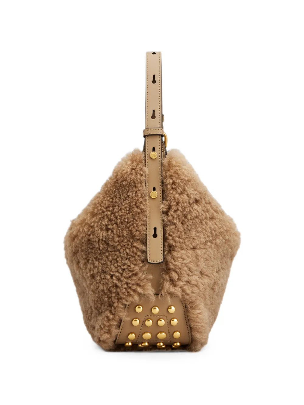 Tod's Lammy shopper met studs Bruin