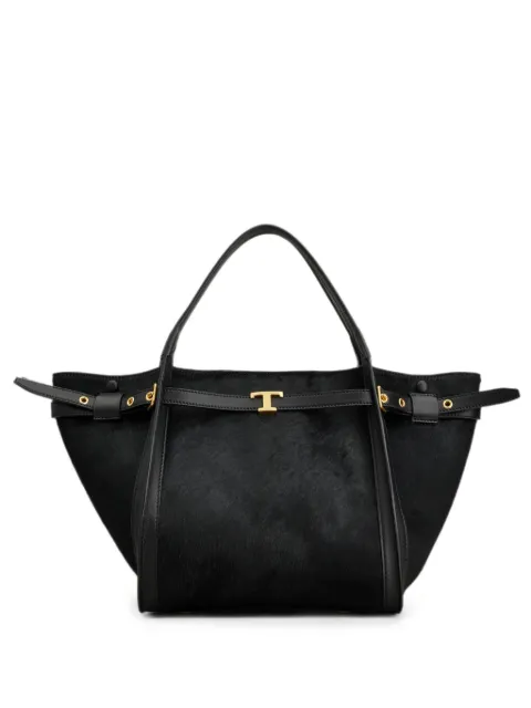 Tod's T Signature shopping bag in pony effect leather small