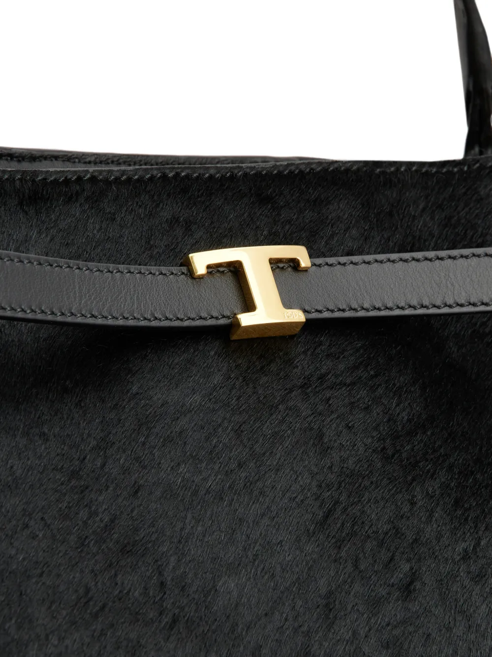 Tod's Kleine T Signature leren shopper met pony-effect Zwart