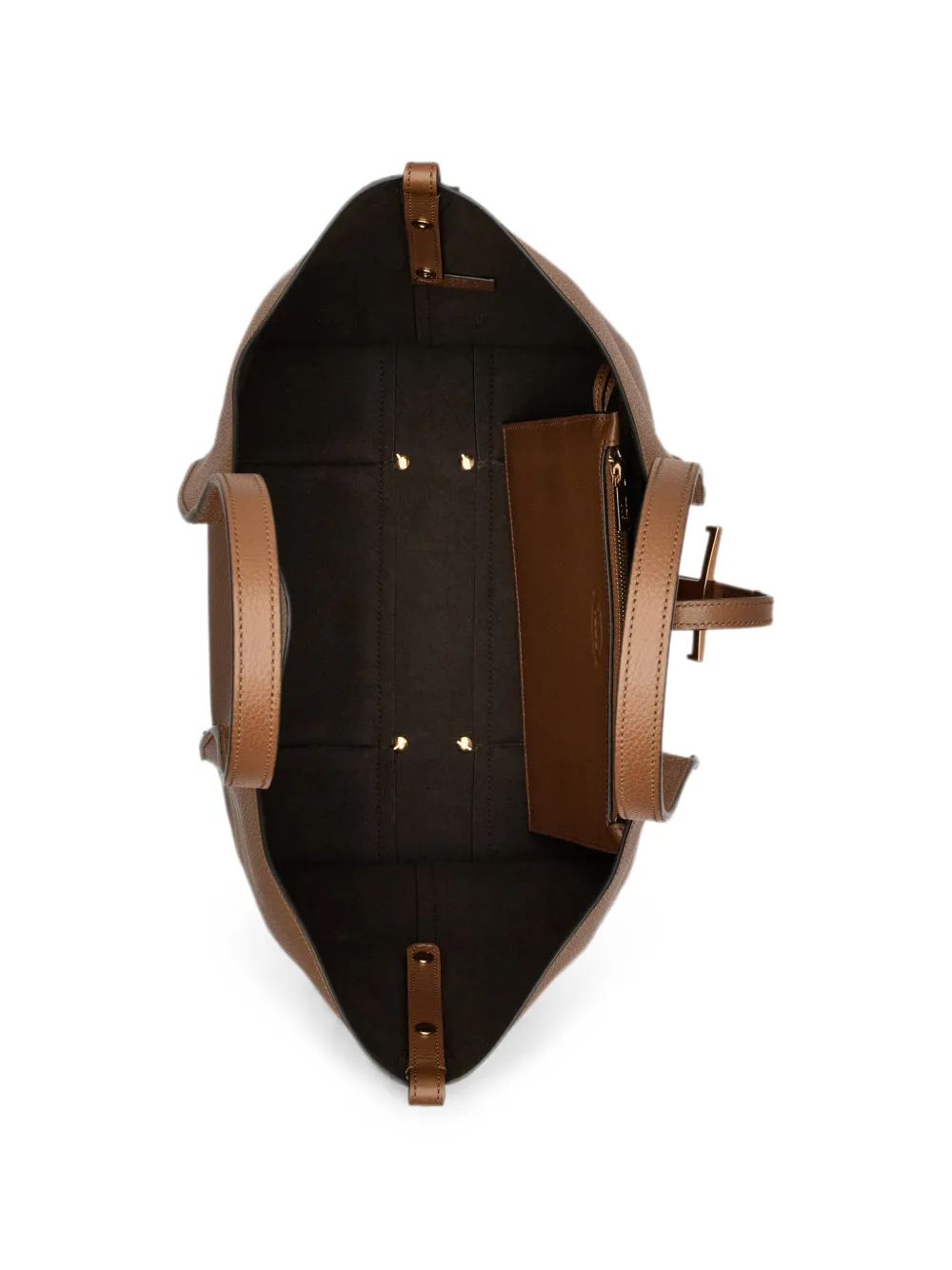 Tod's Kleine T Timeless leren shopper Bruin
