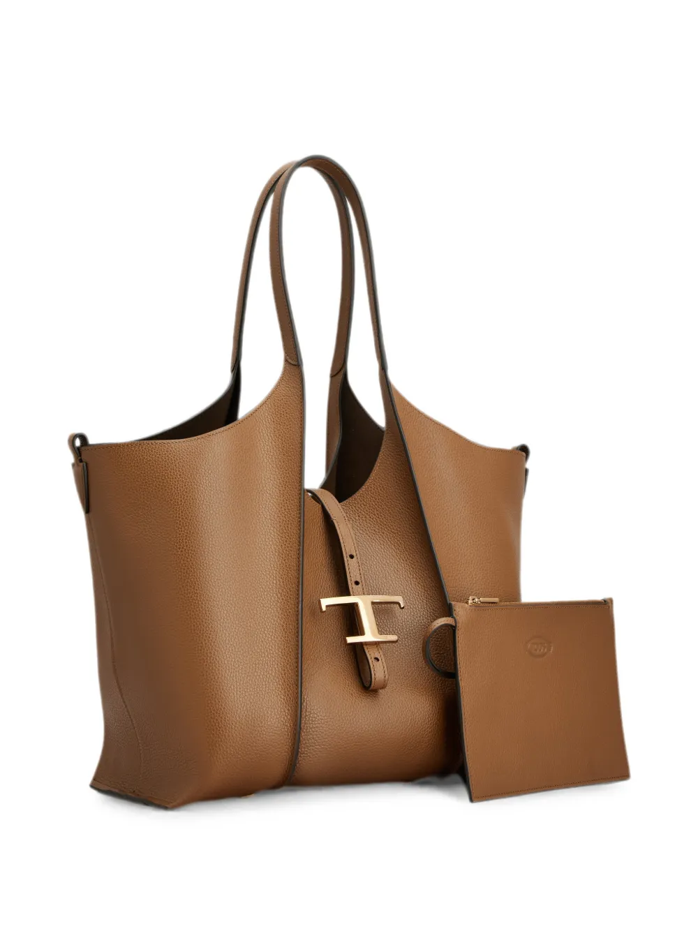Tod's Kleine T Timeless leren shopper Bruin