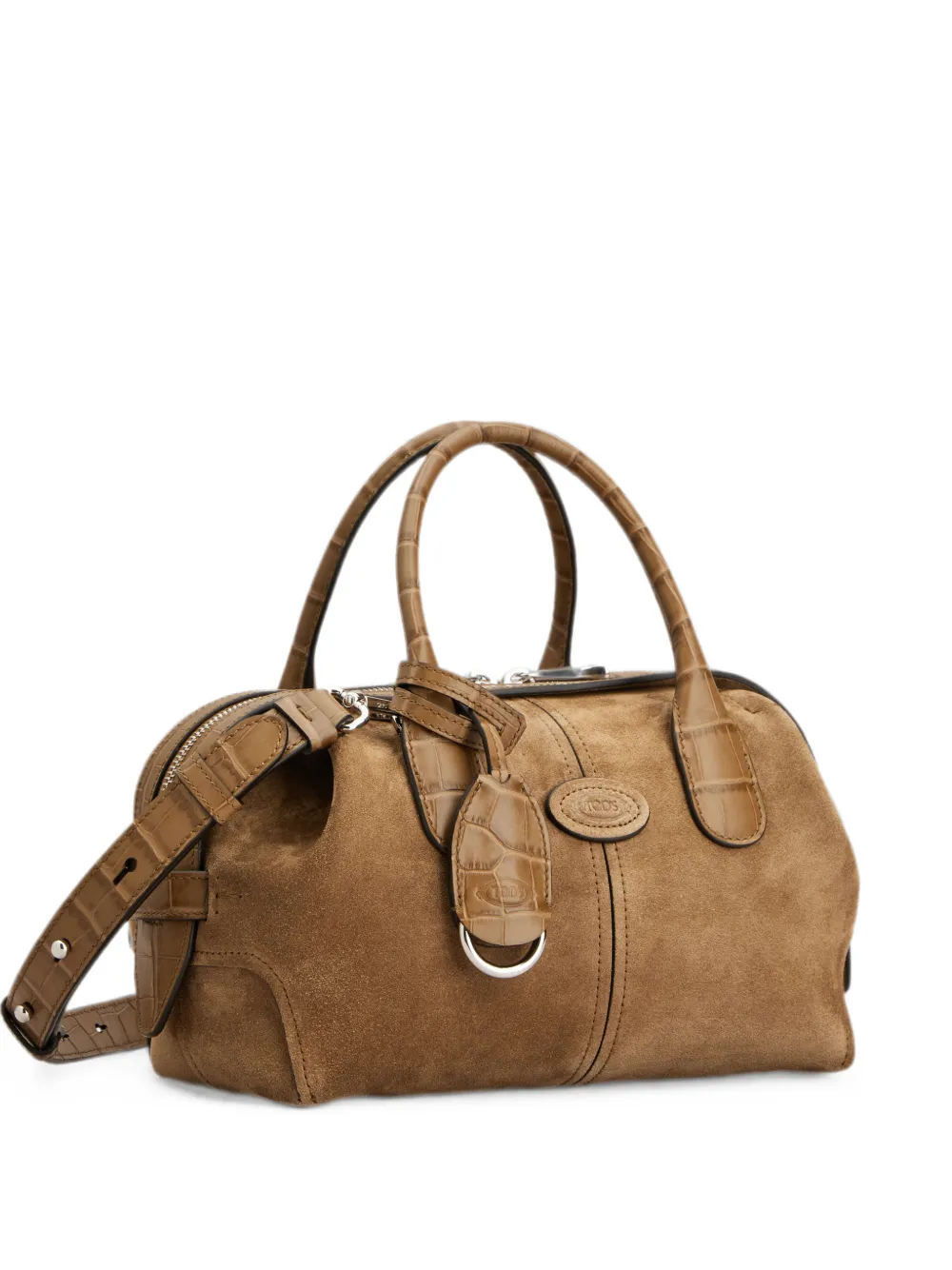Tod's Borsa tote con effetto coccodrillo in pelle scamosciata - Toni neutri