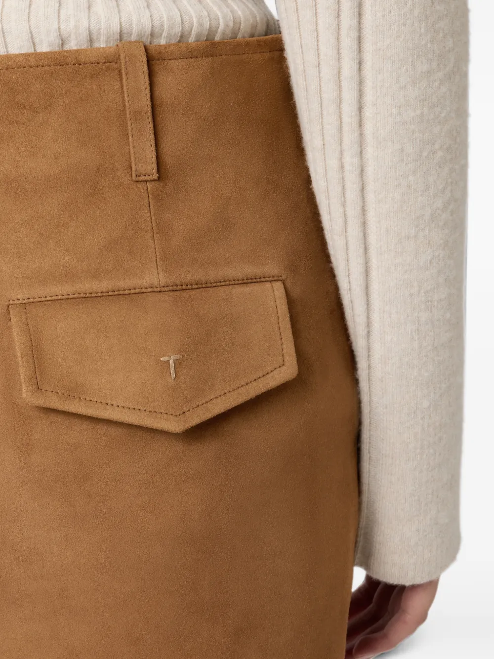 Tod's Pashmy suède rok Bruin