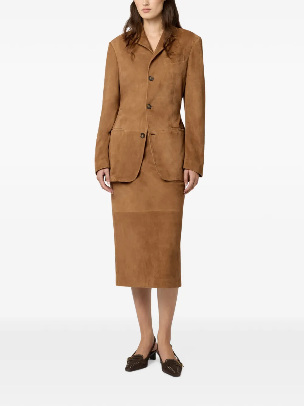 Tod's Pashmy suède rok Bruin