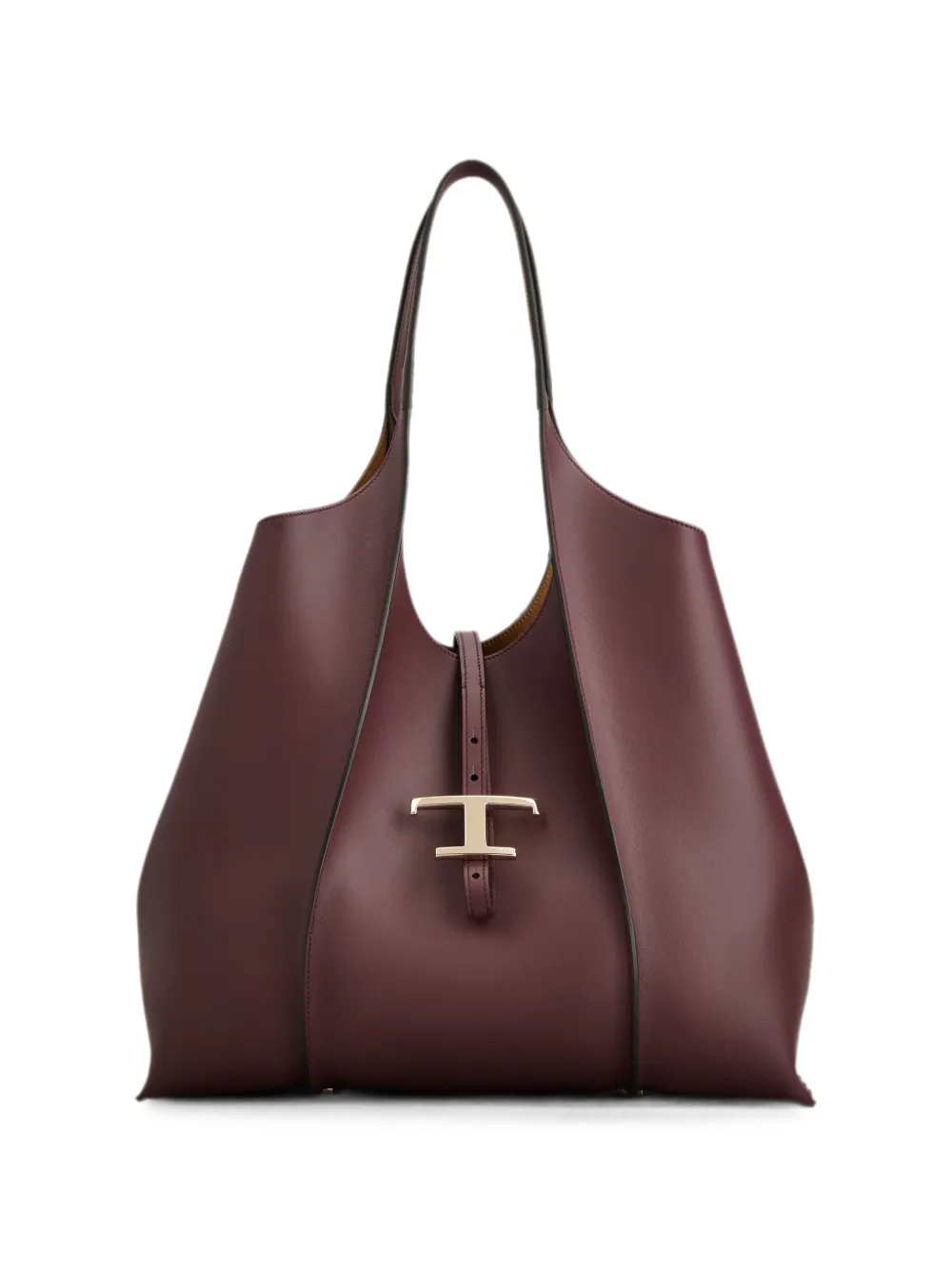 Tod's T Timeless shopping bag in leather medium - Rosso