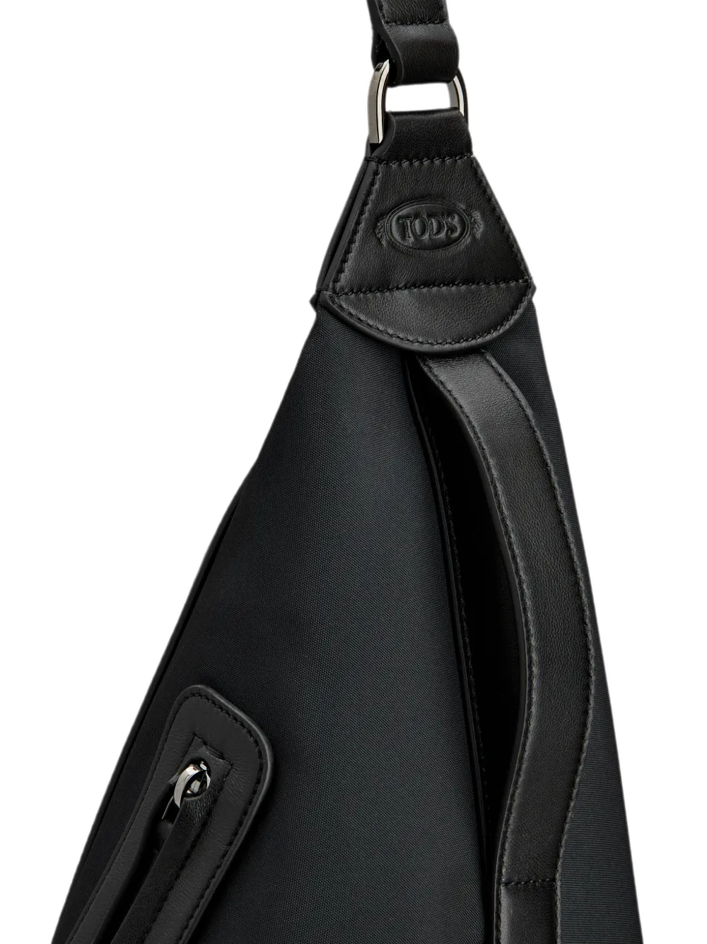 Tod's Driehoekige rugzak met leren afwerking Zwart