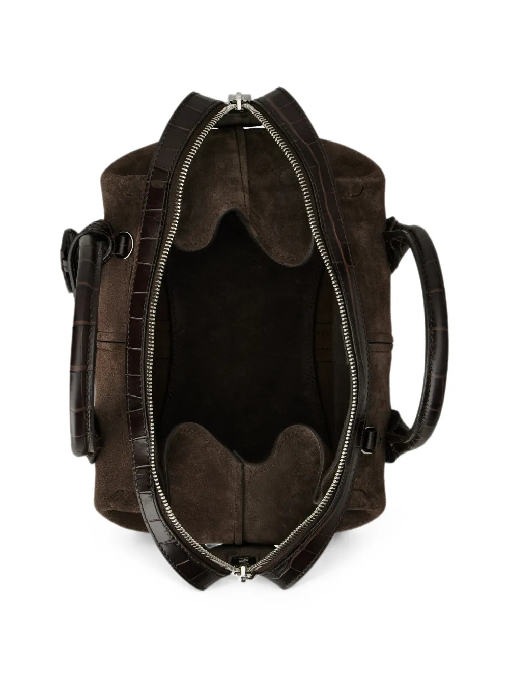 Tod's Suède bucket-tas met krokodillen-reliëf Bruin