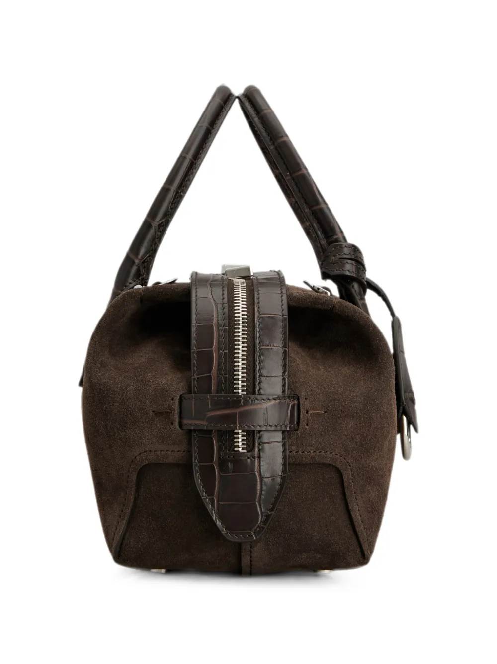 Tod's Suède bucket-tas met krokodillen-reliëf Bruin