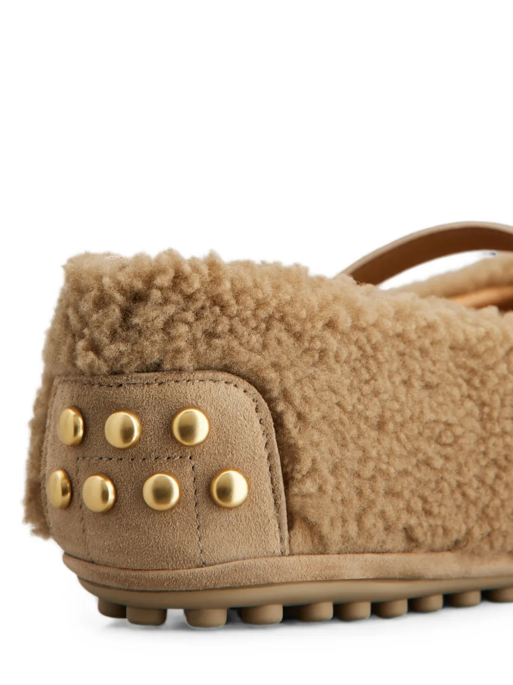 Tod's Lammy ballerina's met gespbandje Beige