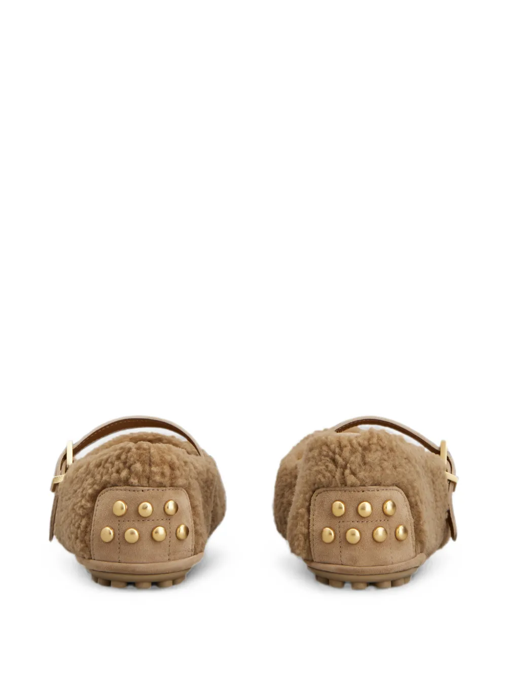 Tod's Lammy ballerina's met gespbandje Beige