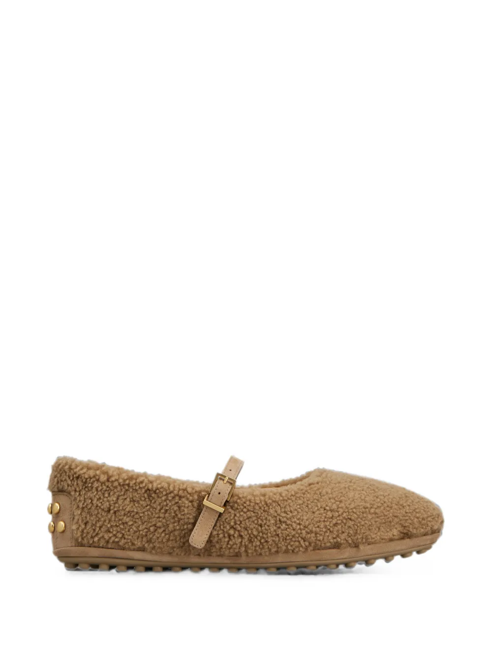 Tod's Ballerine in shearling con fibbia - Toni neutri