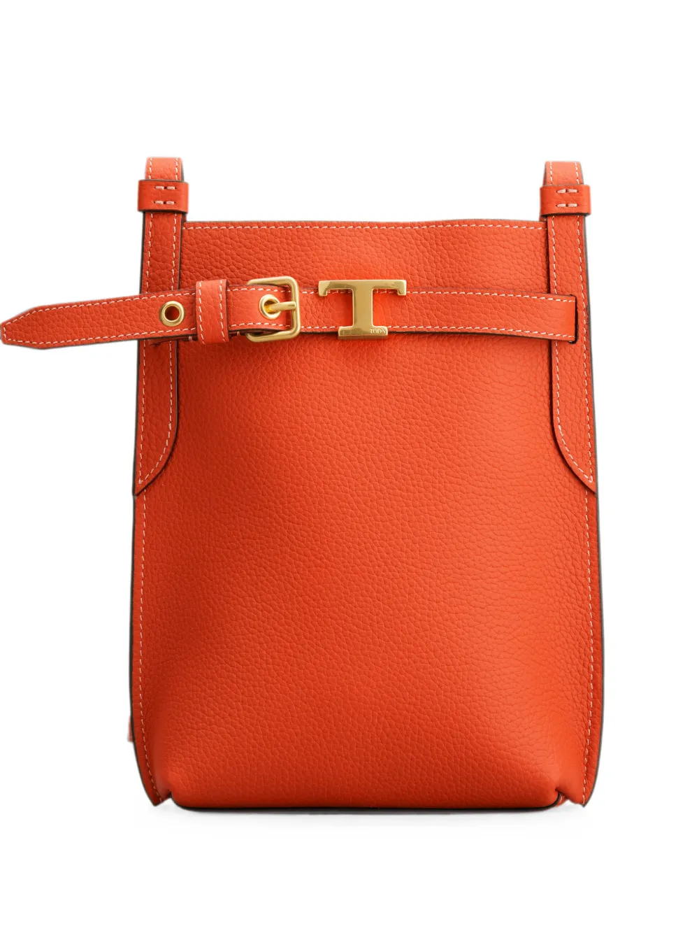 Tod's phone holder in leather large - Arancione