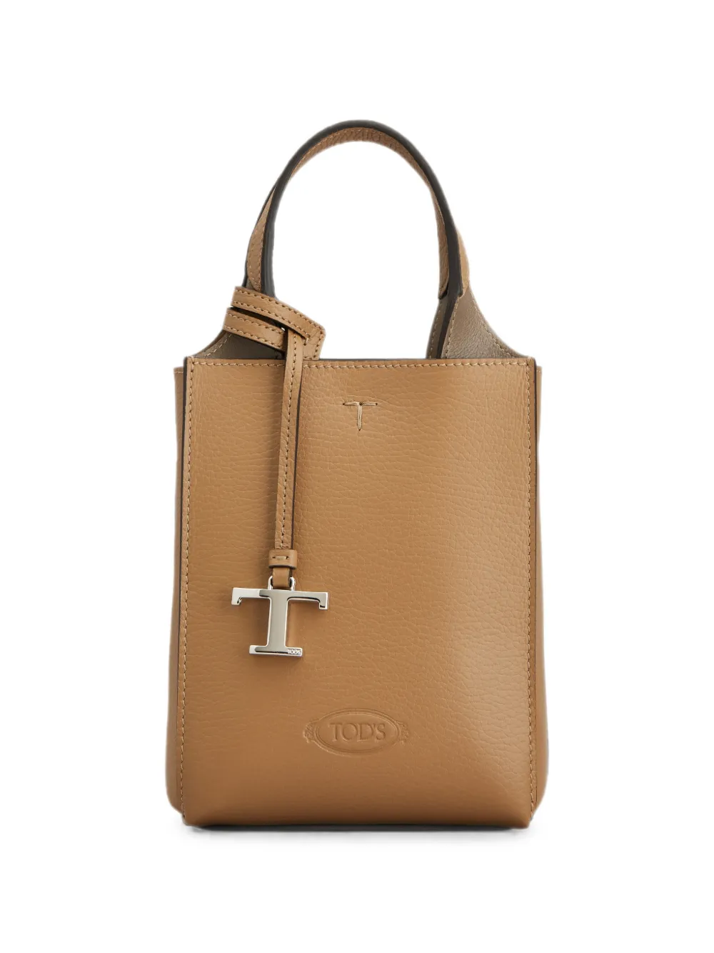 Tod's T Timeless pebbled-leather tote bag - Neutrals