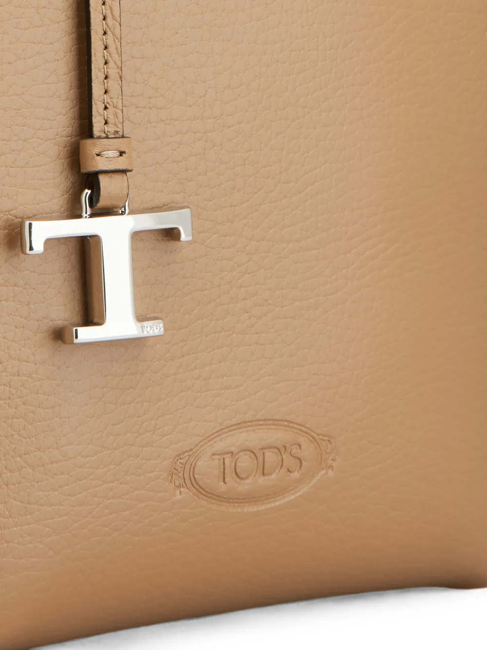 Tod's T Timeless shopper van bewerkt leer Beige