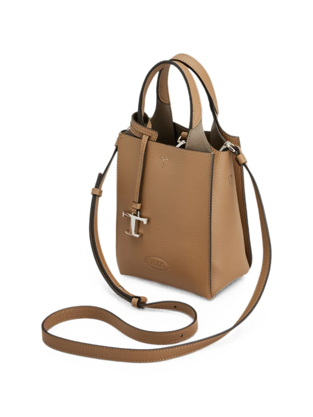 Tod's T Timeless shopper van bewerkt leer Beige