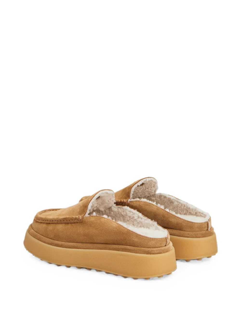Tod's Loafers met lammy voering en logoplakkaat Beige