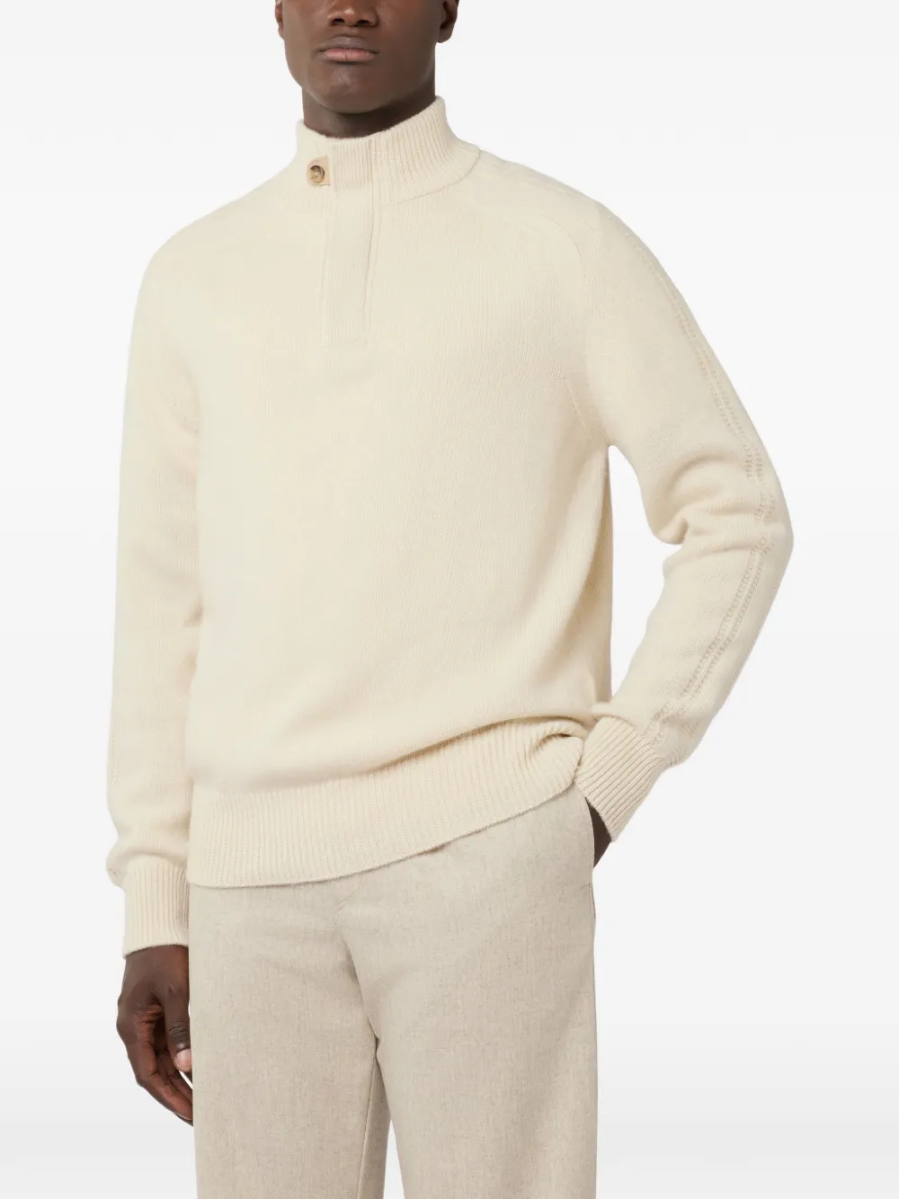 Tod's Kasjmier pullover met halve rits Beige