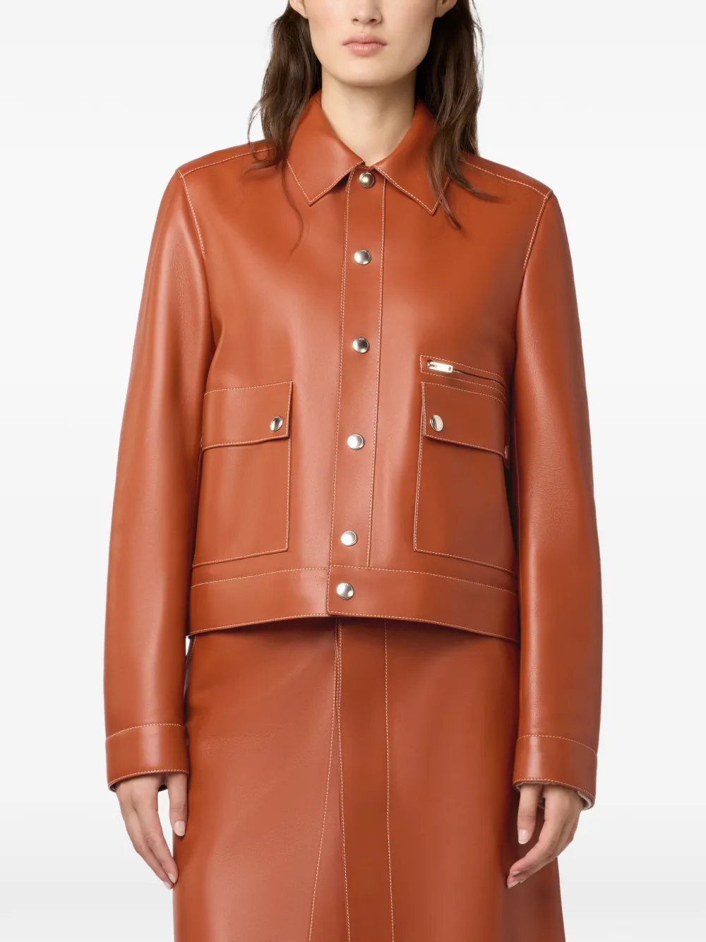Tod's Kort leren jack Bruin