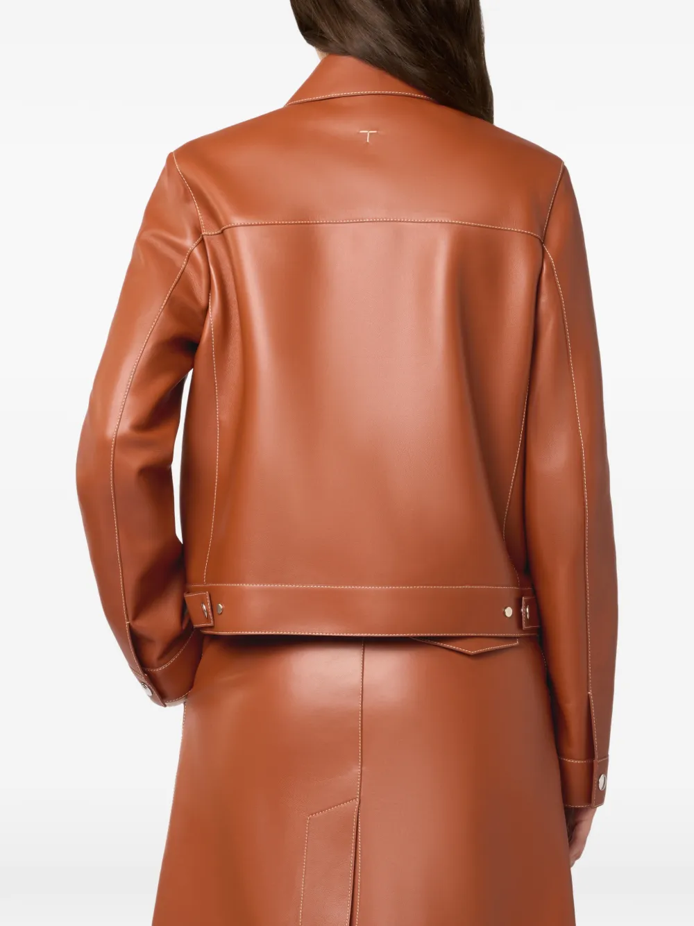 Tod's Kort leren jack Bruin