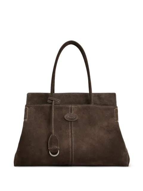 Tod's suede logo-patch tote bag