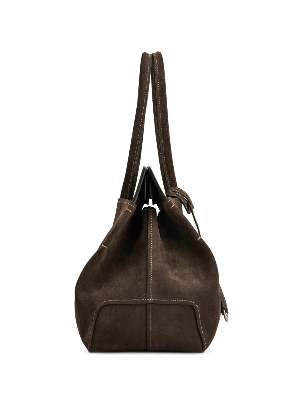 Tod's Suède shopper met logo-patch Bruin