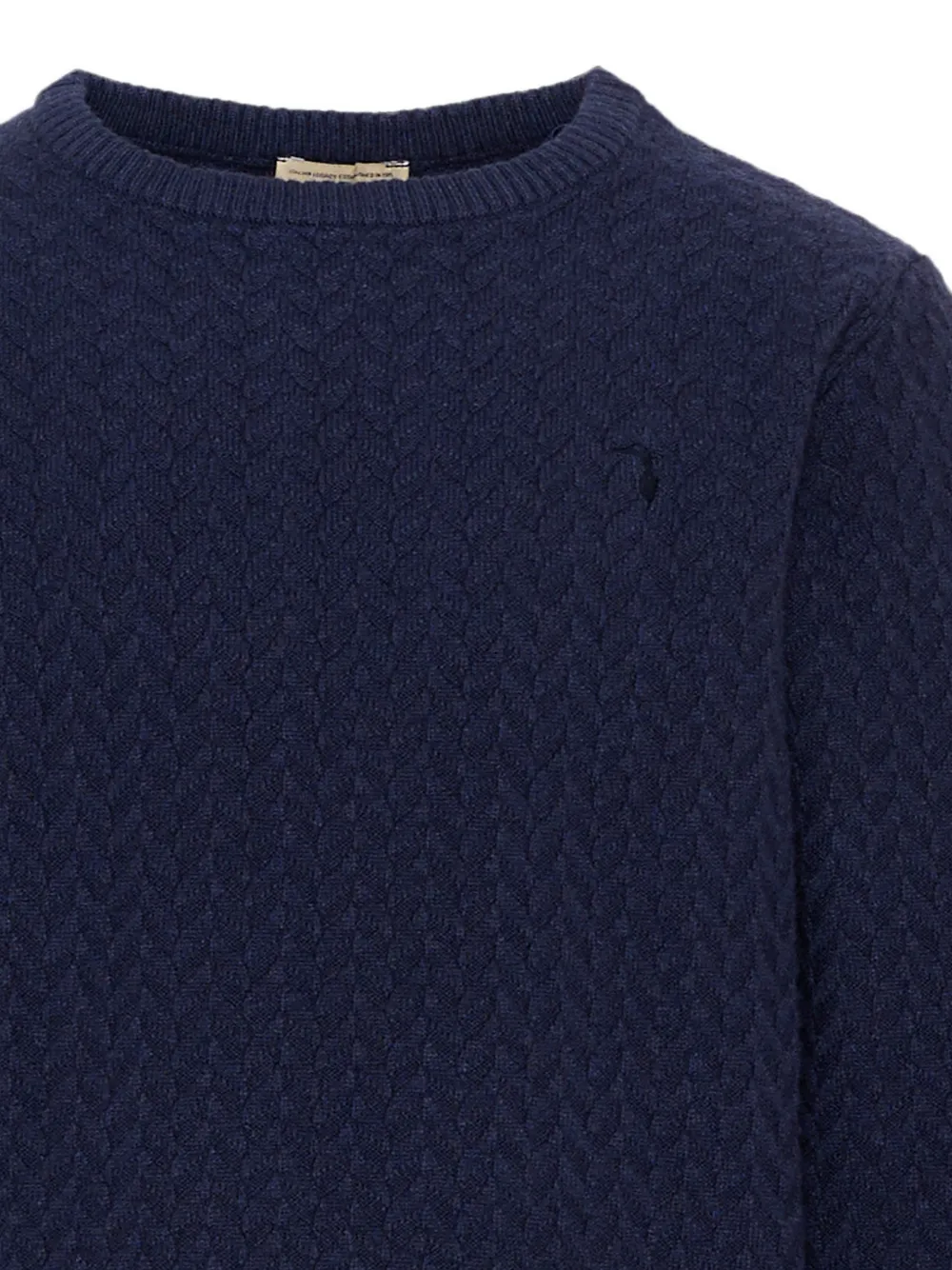 TRUSSARDI JUNIOR Kabelgebreide trui met geborduurd logo Blauw