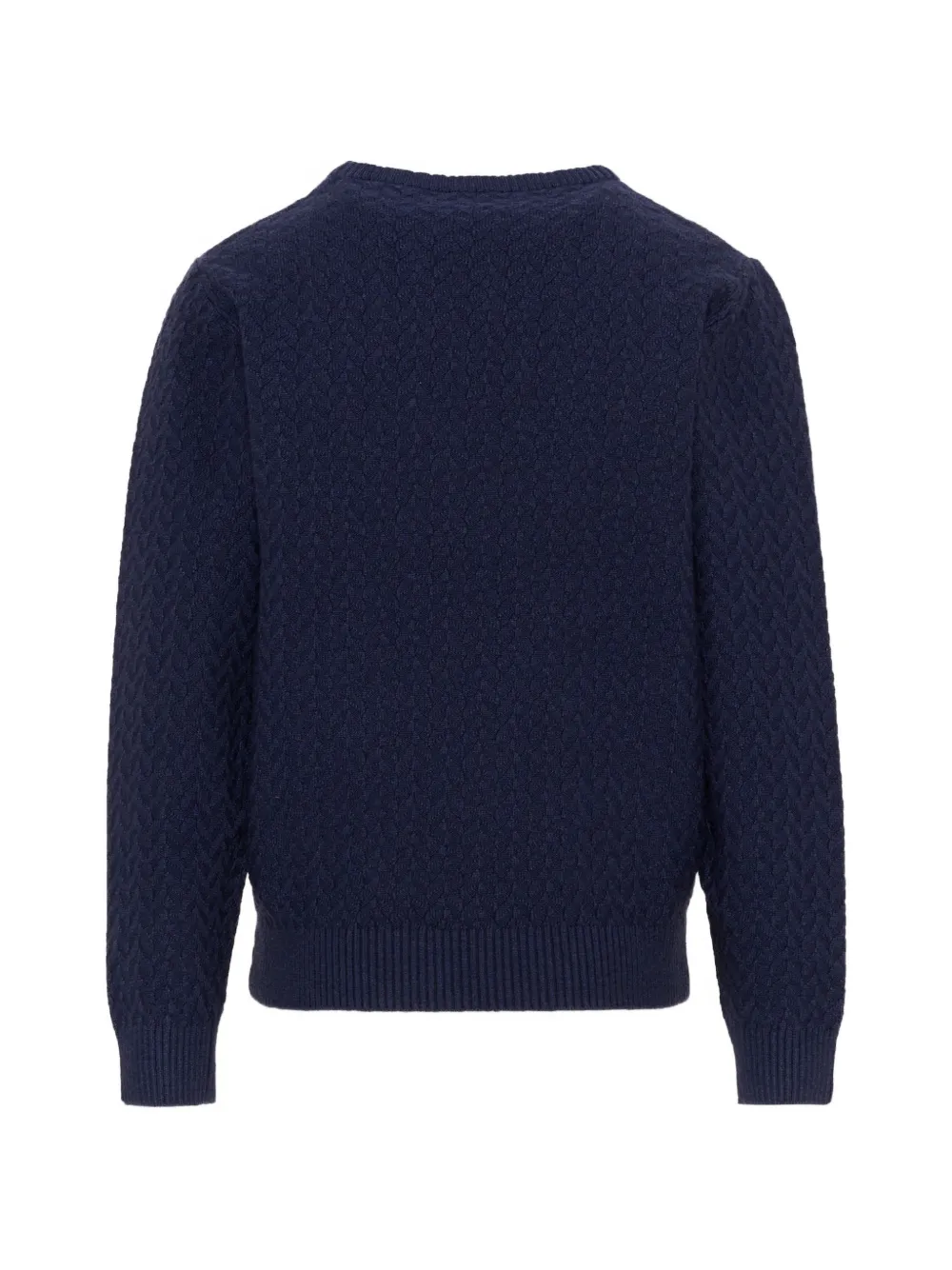 TRUSSARDI JUNIOR Kabelgebreide trui met geborduurd logo Blauw