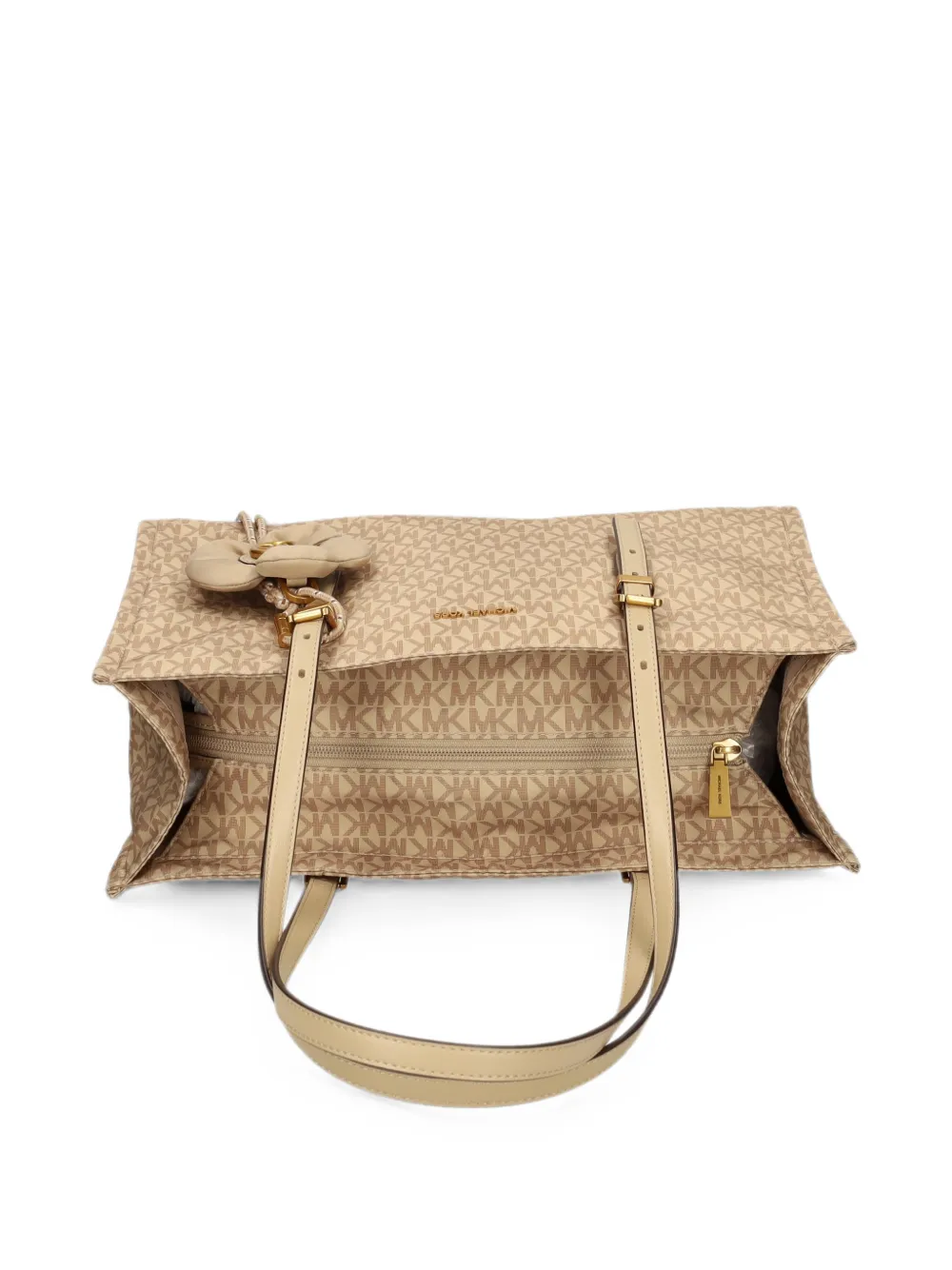 Michael Kors Medium Zadie schoudertas met logo-patroon Beige