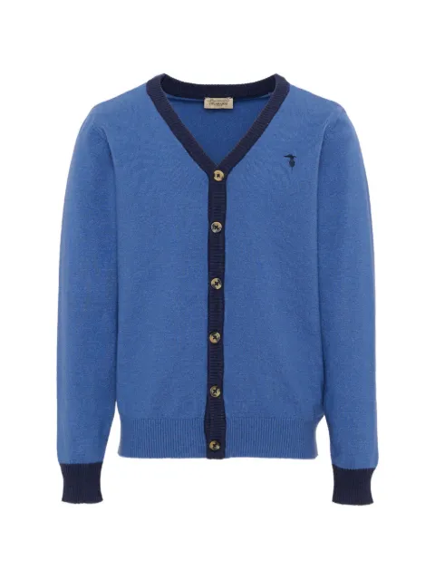 TRUSSARDI JUNIOR embroidered-logo button-up cardigan