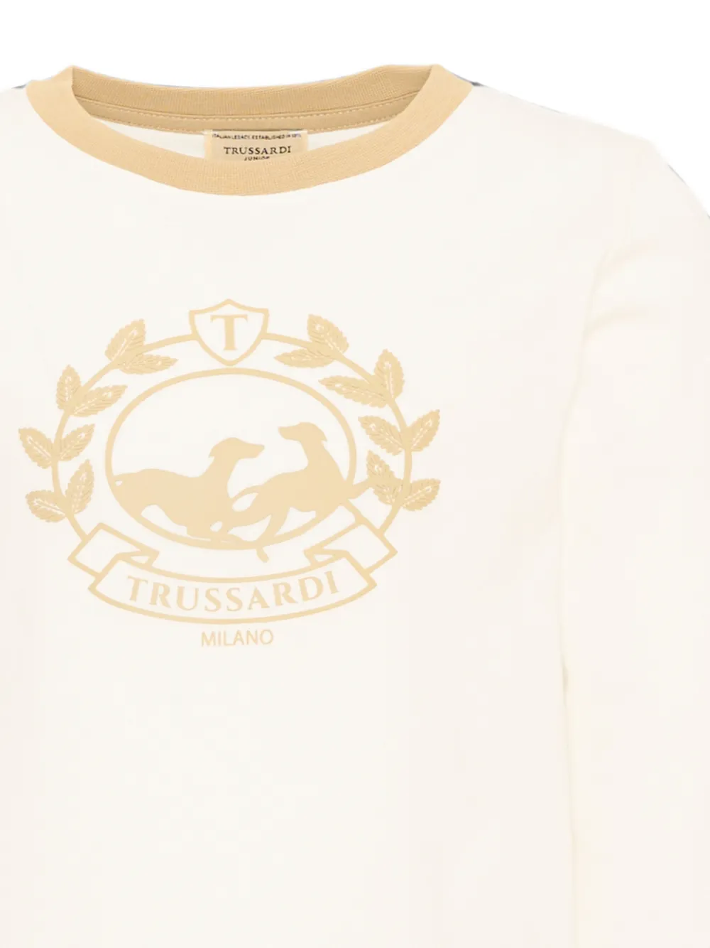 TRUSSARDI JUNIOR T-shirt met lange mouwen en logo-print Beige