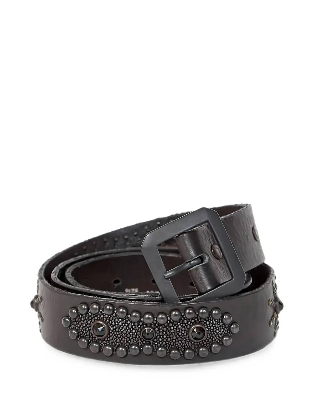 Htc Los Angeles Marlena leren riem met studs Zwart