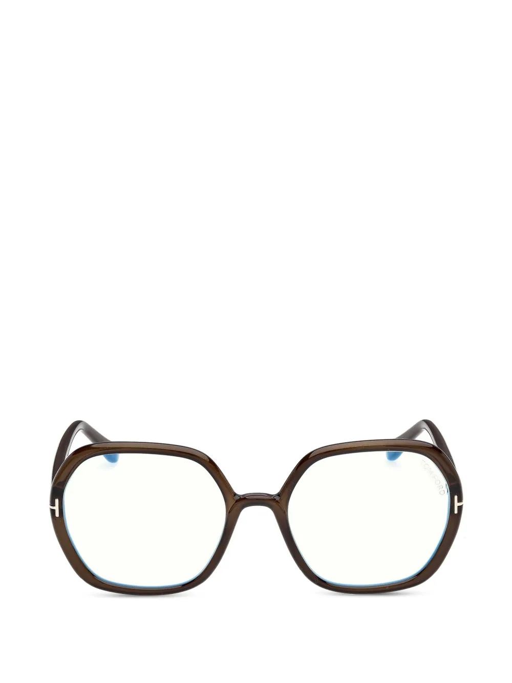 TOM FORD Eyewear geometric-frame glasses - Marrone