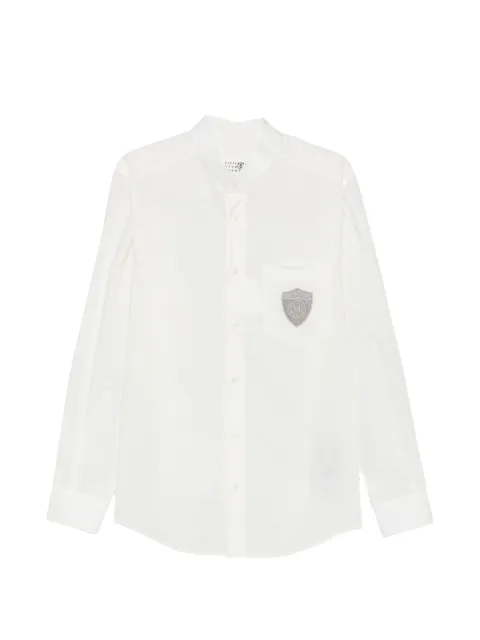 MM6 Maison Margiela camisa con parche del logo y cuello mao