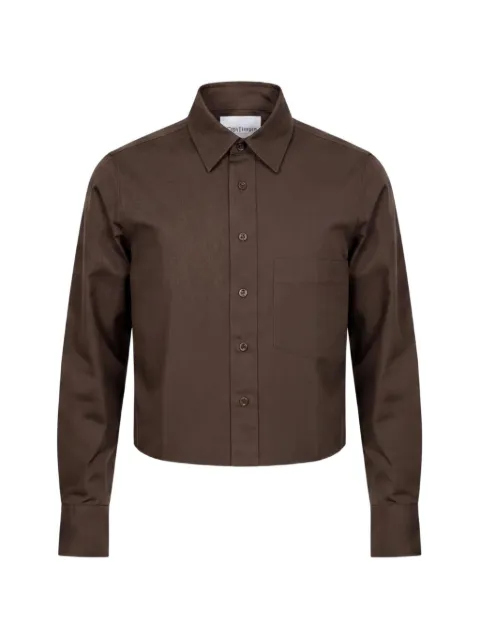 Closed cropped long-sleeve shirt