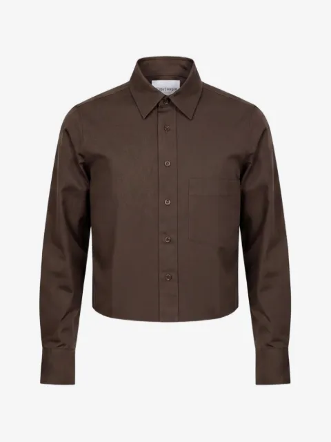 Closed cropped long-sleeve shirt