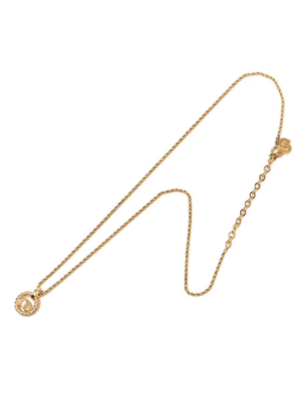Christian Dior Pre-Owned 20th Century Gold Plated CD Logo Pendant Necklace costume necklace - Oro