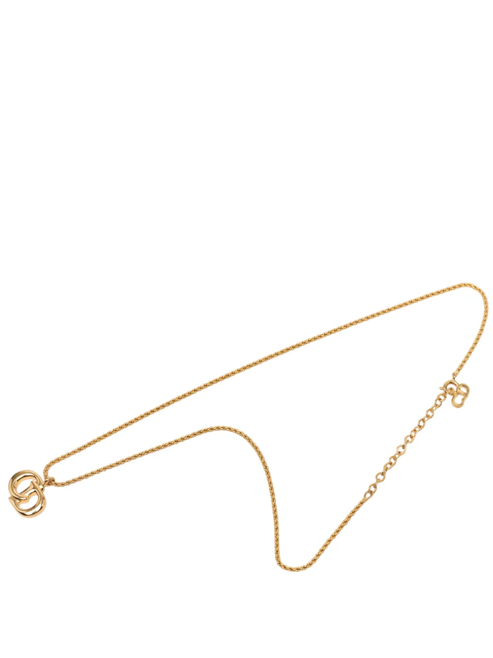 Christian Dior Pre-Owned 1990-2010 Gold Plated CD Logo Pendant Necklace costume necklace - Oro