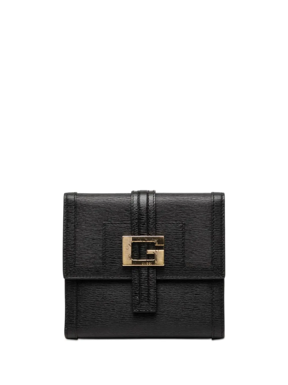 Gucci Pre-Owned 2000-2015 Textured Calfskin G Square Logo Bifold Wallet small wallets - Nero