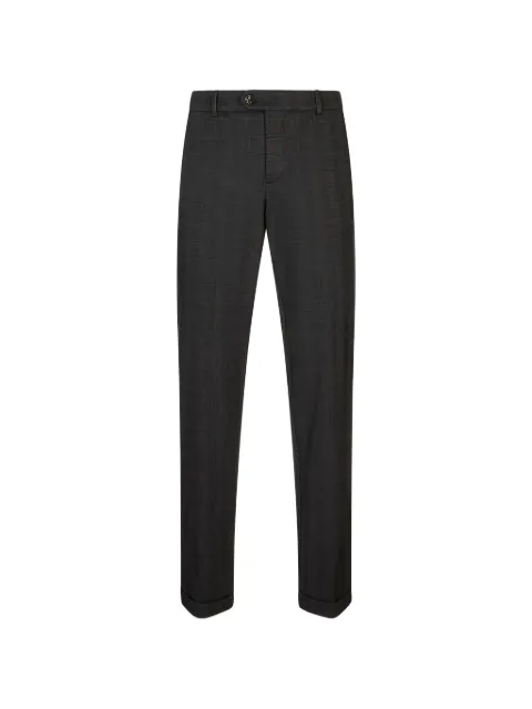 b settecento check-pattern turned-up trousers