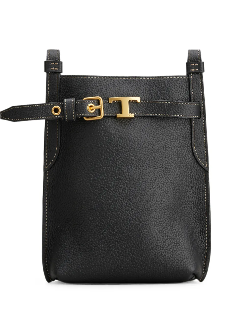 Tod's phone holder in leather large - Nero