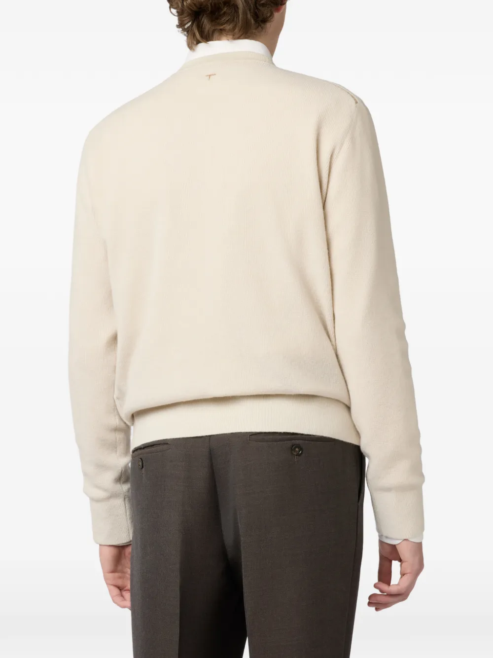 Tod's Suède trui met ronde hals Beige