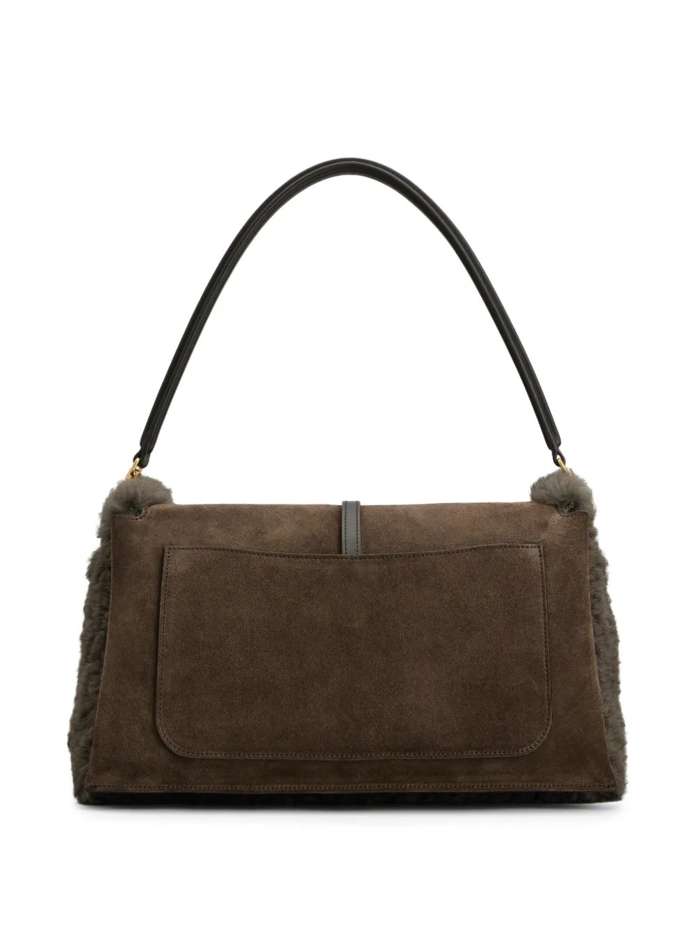 Tod's Suède schoudertas met lammy afwerking Bruin