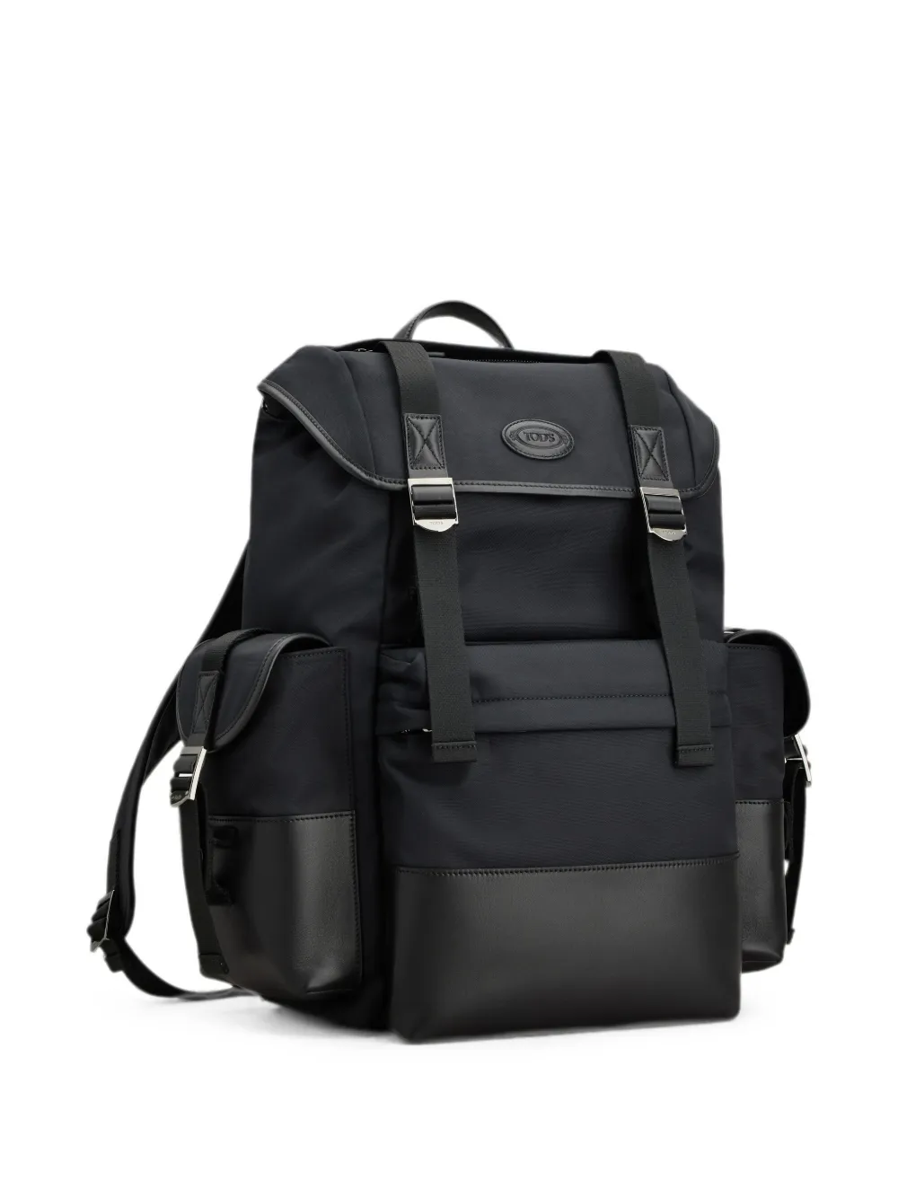 Tod's Medium rugzak van stof en leer Zwart