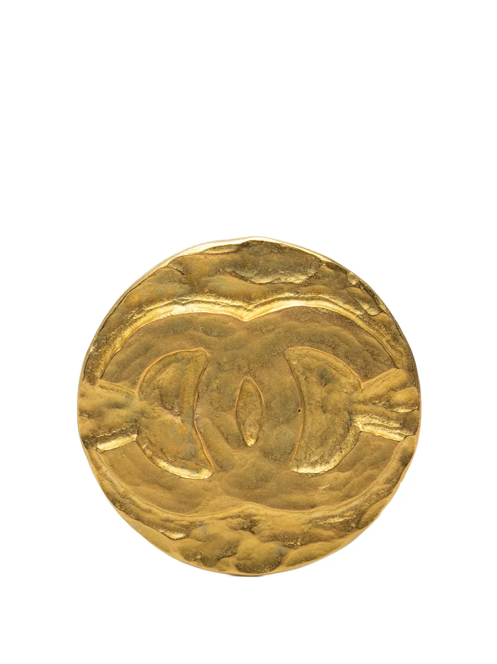 CHANEL Pre-Owned 1995 CC Gold Plated Round Brooch costume brooch - Oro