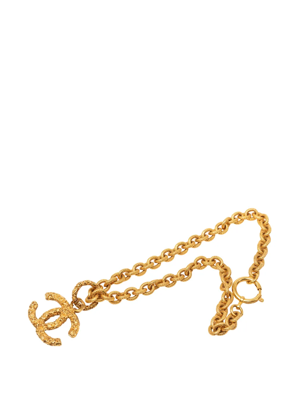 CHANEL Pre-Owned 1990-2010 CC Gold Plated Lava Pendant Necklace costume necklace - Oro