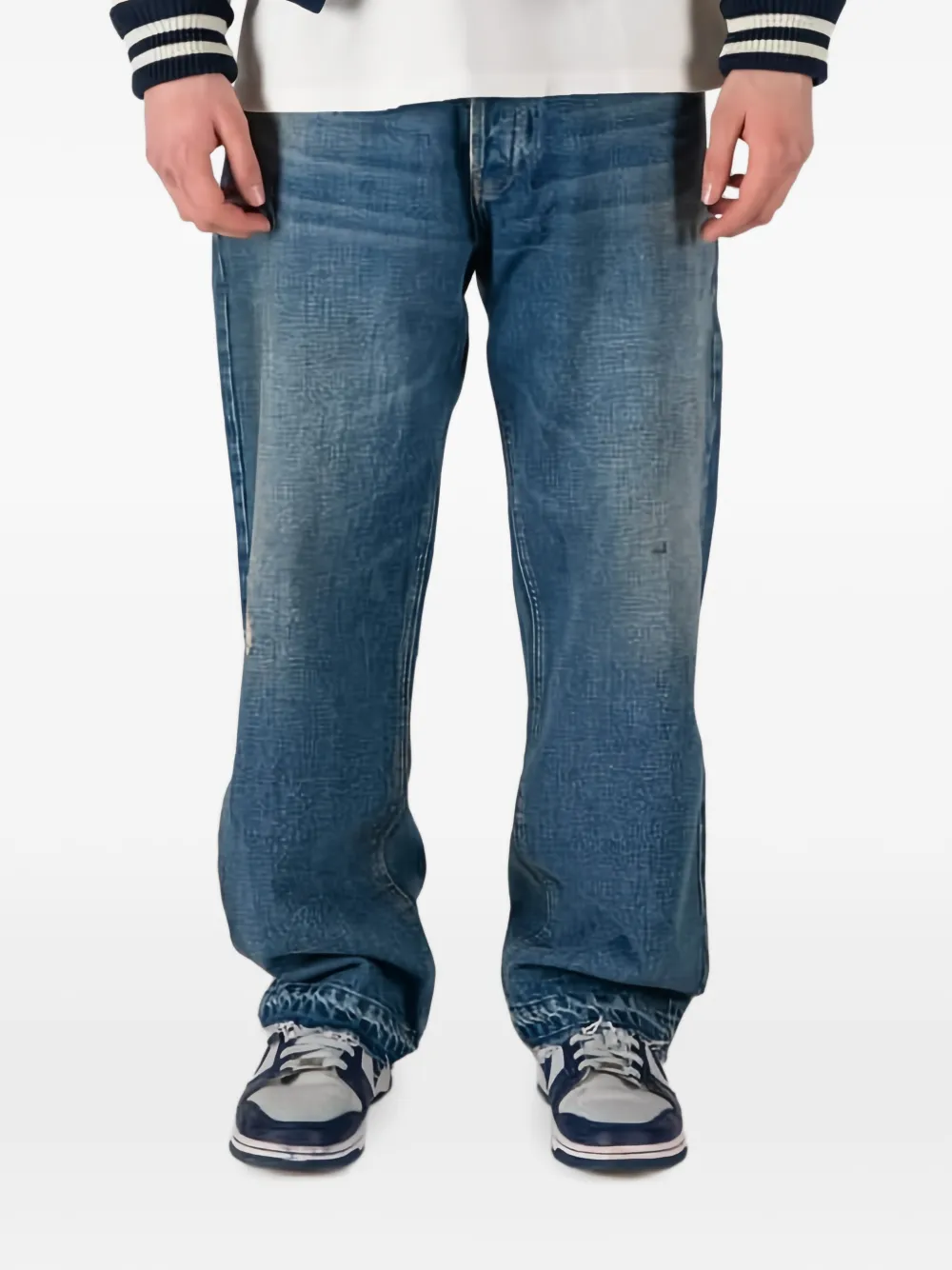 Htc Los Angeles Gatorade jeans met leren patch Blauw