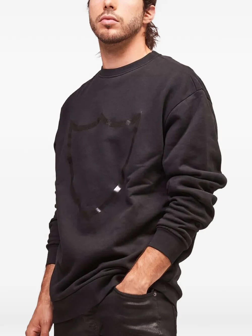 Htc Los Angeles Sweater met logoprint Zwart