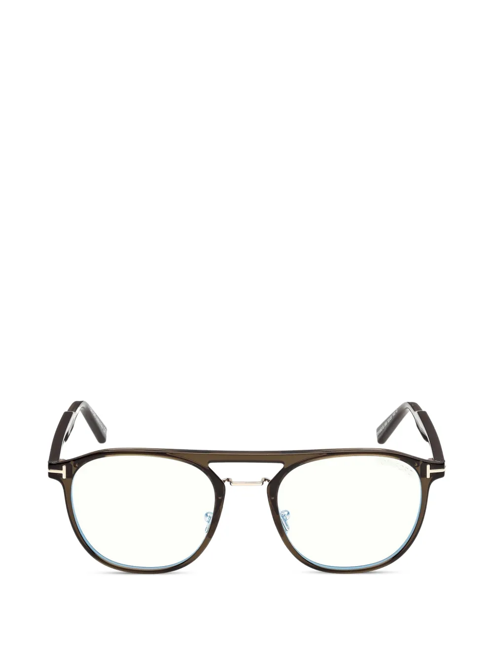 TOM FORD Eyewear T-motif pilot-frame glasses - Verde