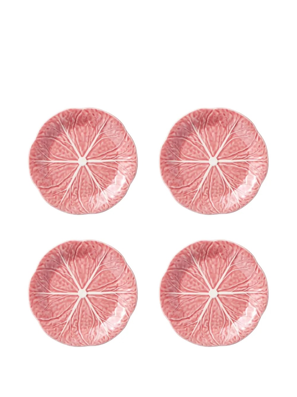 Bordallo Pinheiro cabbage leaf-effect plates (set of 4) - Rosa